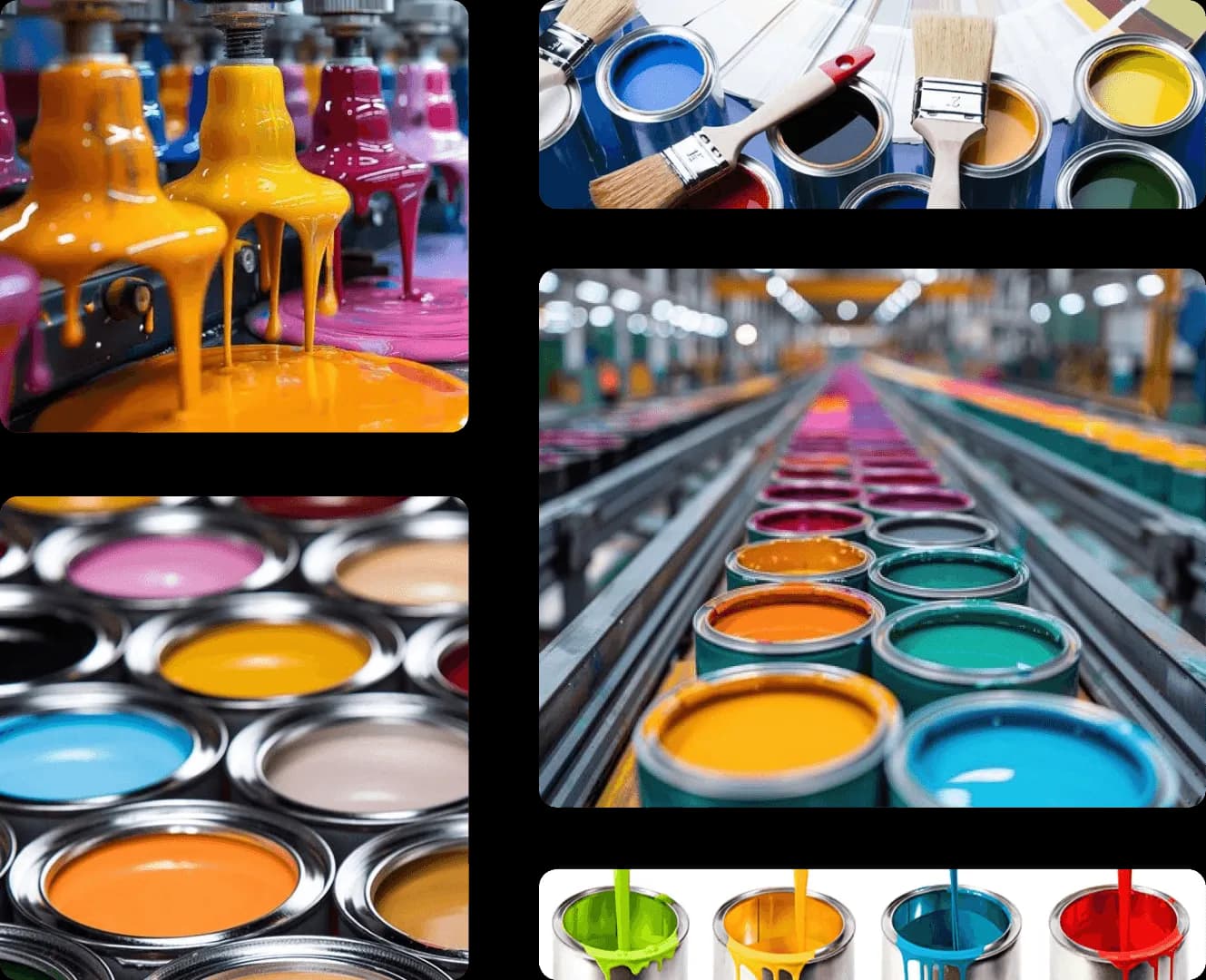 3d illustration of paint manufacturing industry